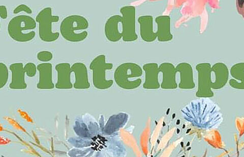 Affiche de la fête du printemps à Cipières du 14 avril representant des fleurs