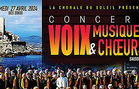Affiche de la chorale montrant Claudio Barroreo et les 75 choristes